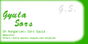 gyula sors business card